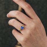 Luxury Nature-Inspired 6 Prong Hexagonal Sapphire Engagement Ring